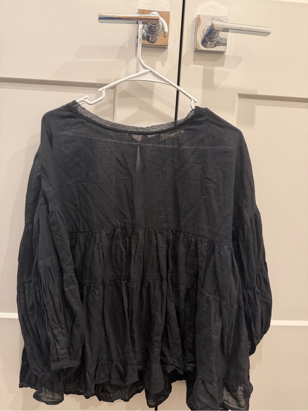 Altar'd State Black Tiered Peasant Blouse